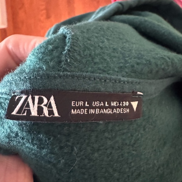 Zara Dark Green Super Soft Crop Drawstring Hoodie - Picture 7 of 7
